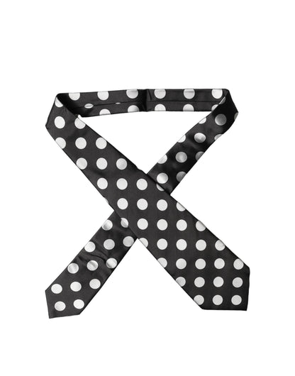 Corbata de seda ajustable Dolce & Gabbana de lunares negros y blancos para mujer