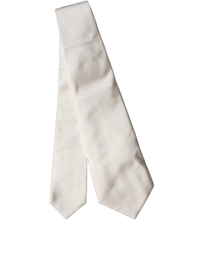 Dolce & Gabbana Corbata de cuello ajustable de seda lisa blanquecina para mujer