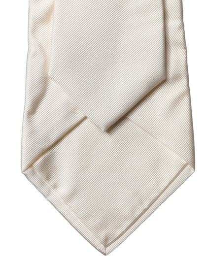 Dolce & Gabbana Corbata de cuello ajustable de seda lisa blanquecina para mujer