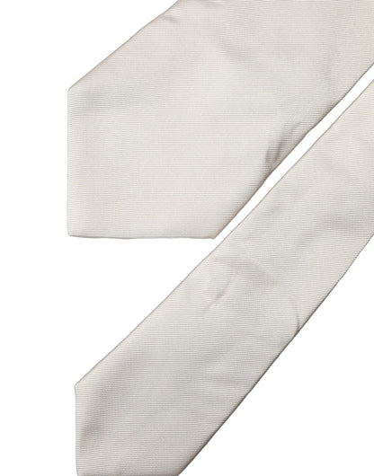 Dolce & Gabbana Corbata de cuello ajustable de seda lisa blanquecina para mujer
