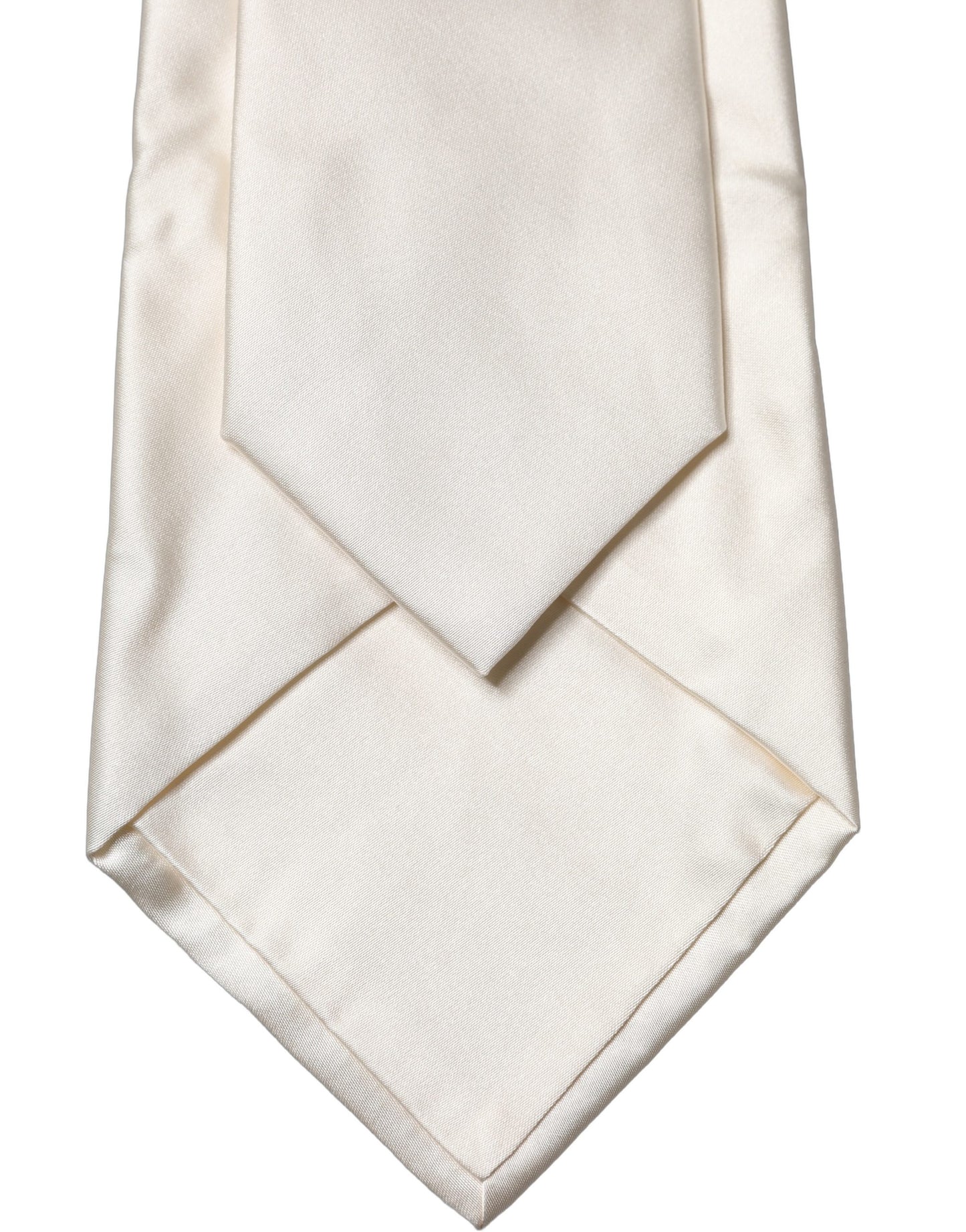 Corbata ajustable de seda lisa blanco roto para mujer Dolce & Gabbana