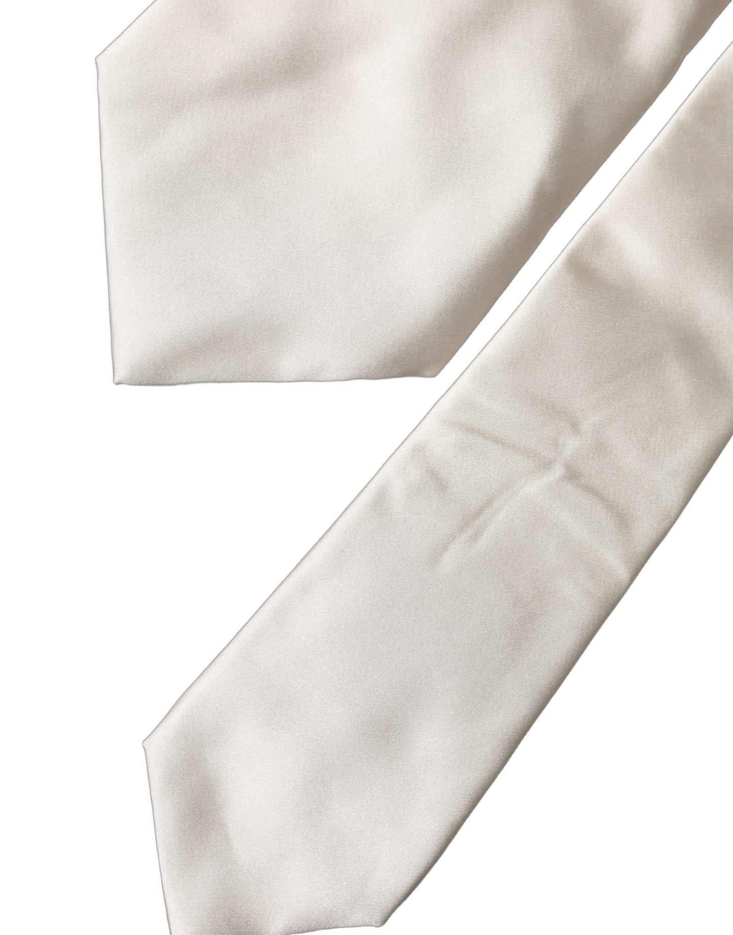 Corbata ajustable de seda lisa blanco roto para mujer Dolce & Gabbana