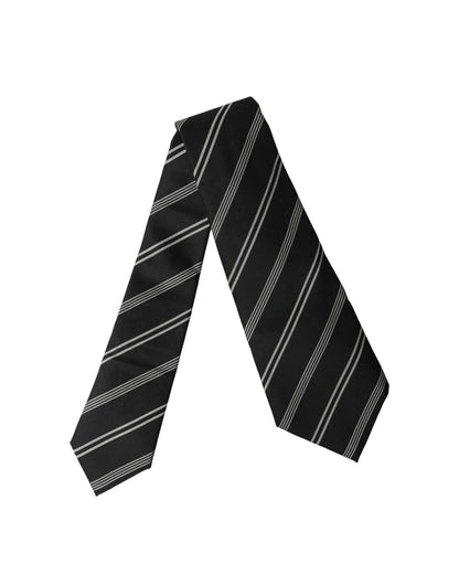 Corbata de mujer de seda a rayas blancas y negras ajustable Dolce & Gabbana