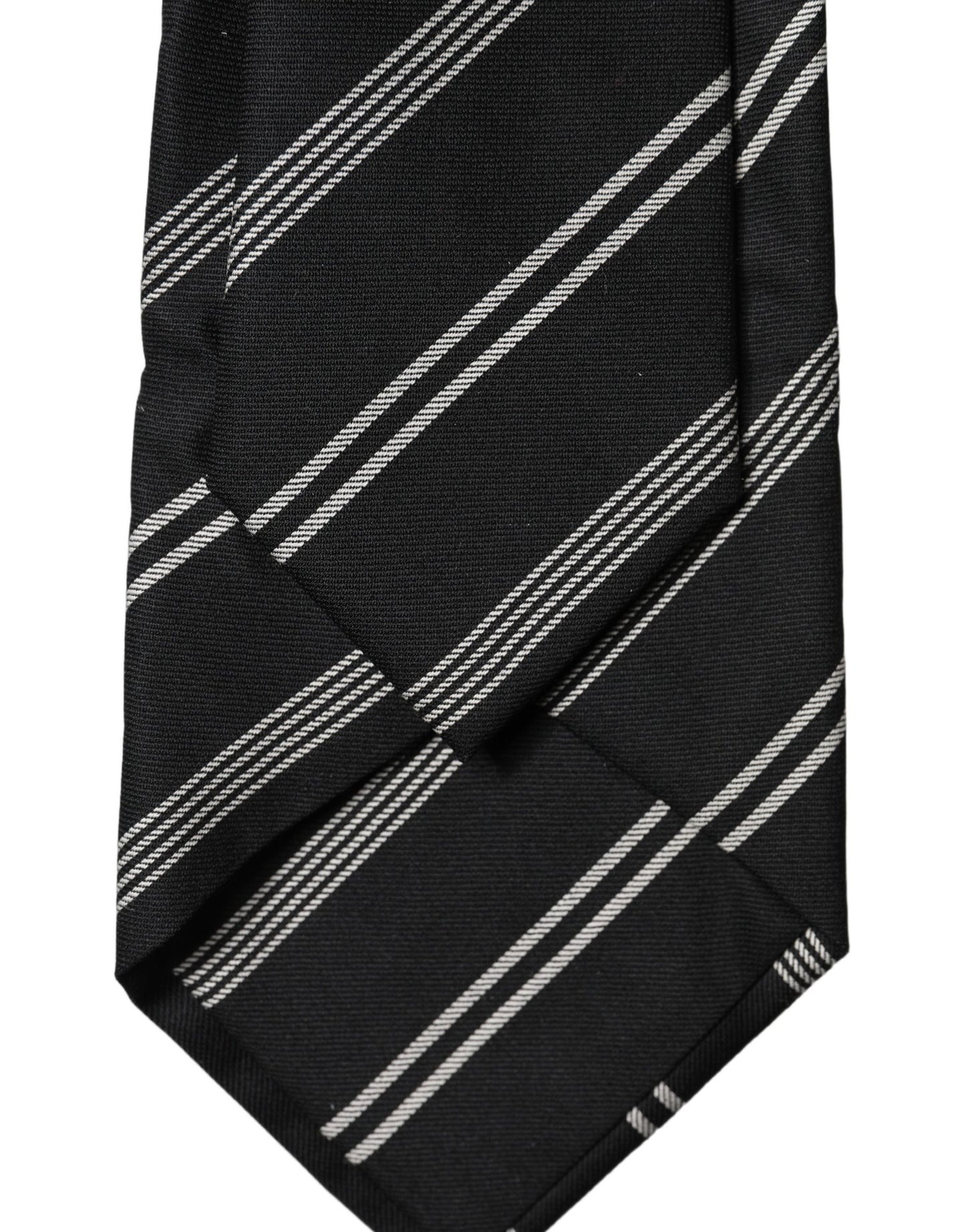 Corbata de mujer de seda a rayas blancas y negras ajustable Dolce & Gabbana