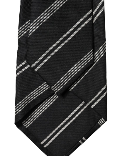 Corbata de mujer de seda a rayas blancas y negras ajustable Dolce & Gabbana