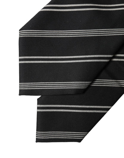 Corbata de mujer de seda a rayas blancas y negras ajustable Dolce & Gabbana