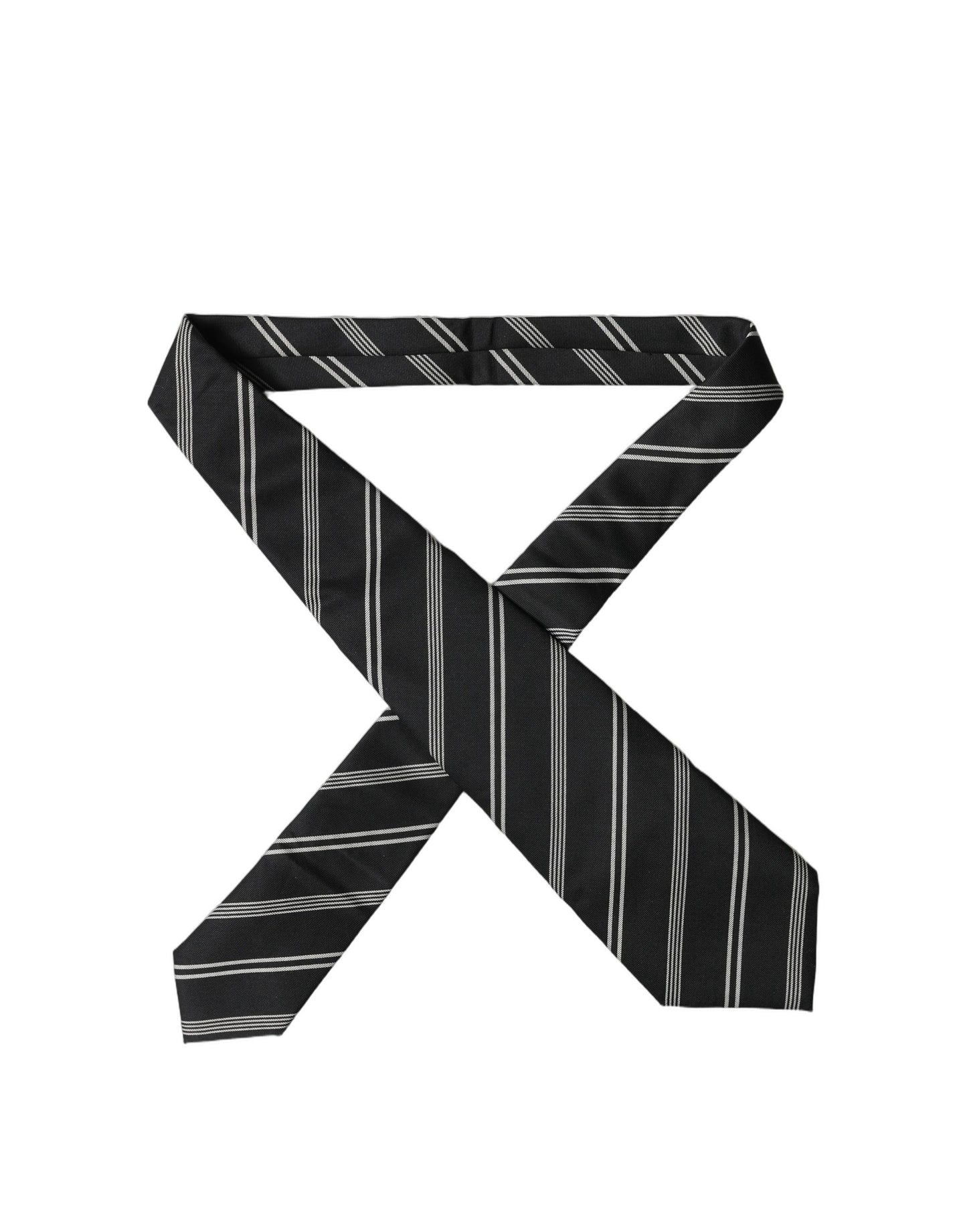 Corbata de mujer de seda a rayas blancas y negras ajustable Dolce & Gabbana