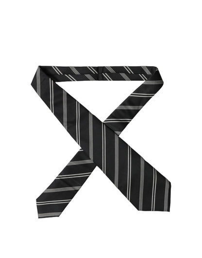 Corbata de mujer de seda a rayas blancas y negras ajustable Dolce & Gabbana