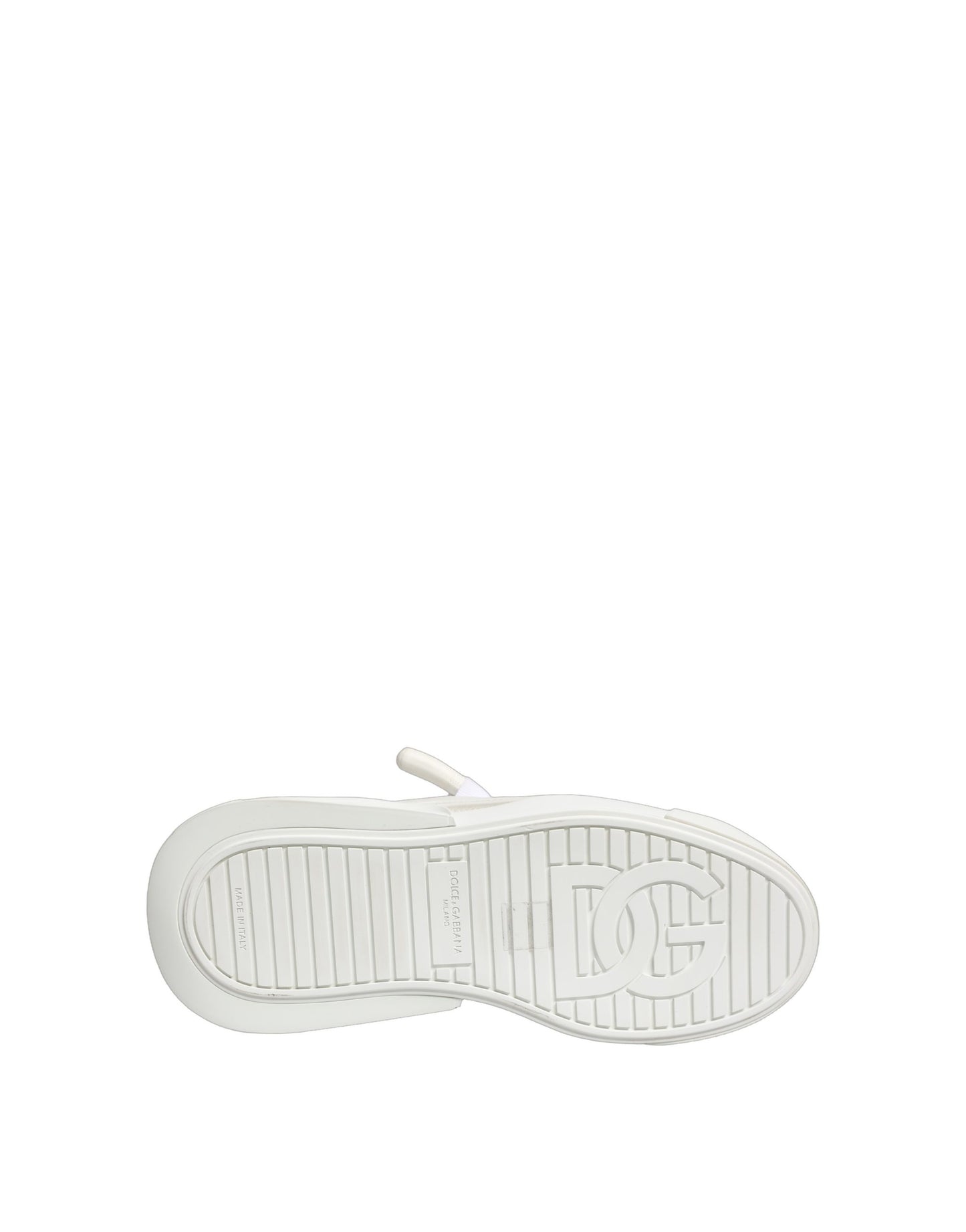 Chaussures Baskets Basses en Cuir de Veau Blanc Dolce & Gabbana