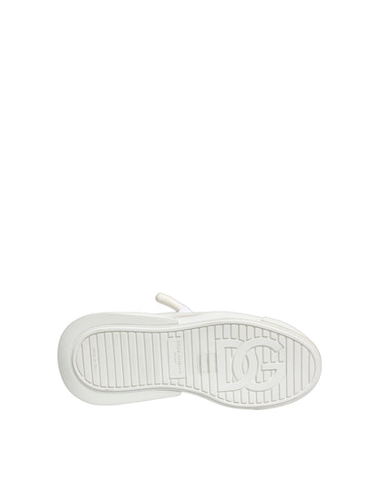 Chaussures Baskets Basses en Cuir de Veau Blanc Dolce & Gabbana
