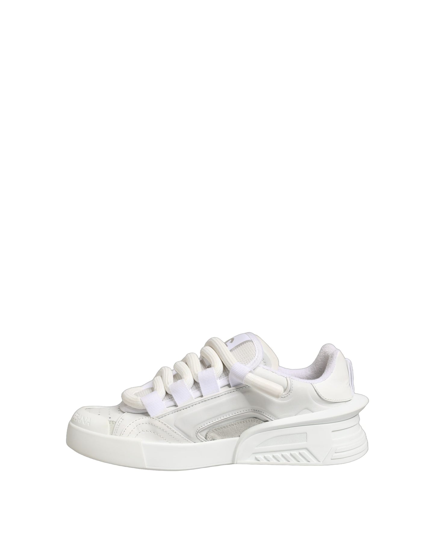 Chaussures Baskets Basses en Cuir de Veau Blanc Dolce & Gabbana