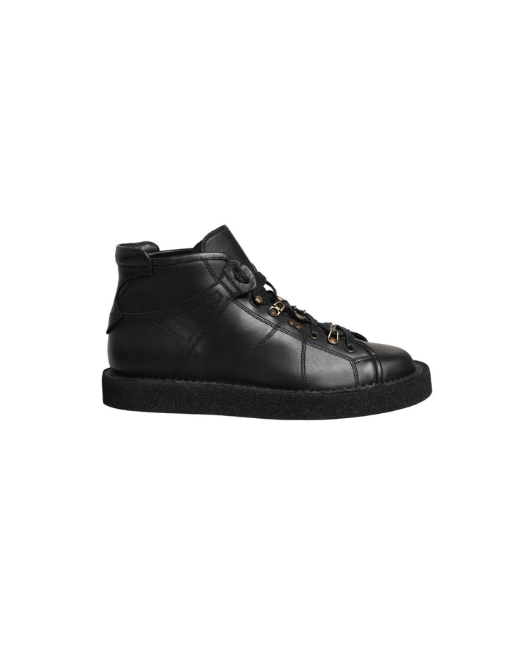 Bottes homme Dolce & Gabbana en cuir noir à lacets