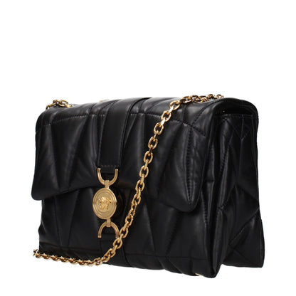 Bolso de hombro Versace de cuero negro