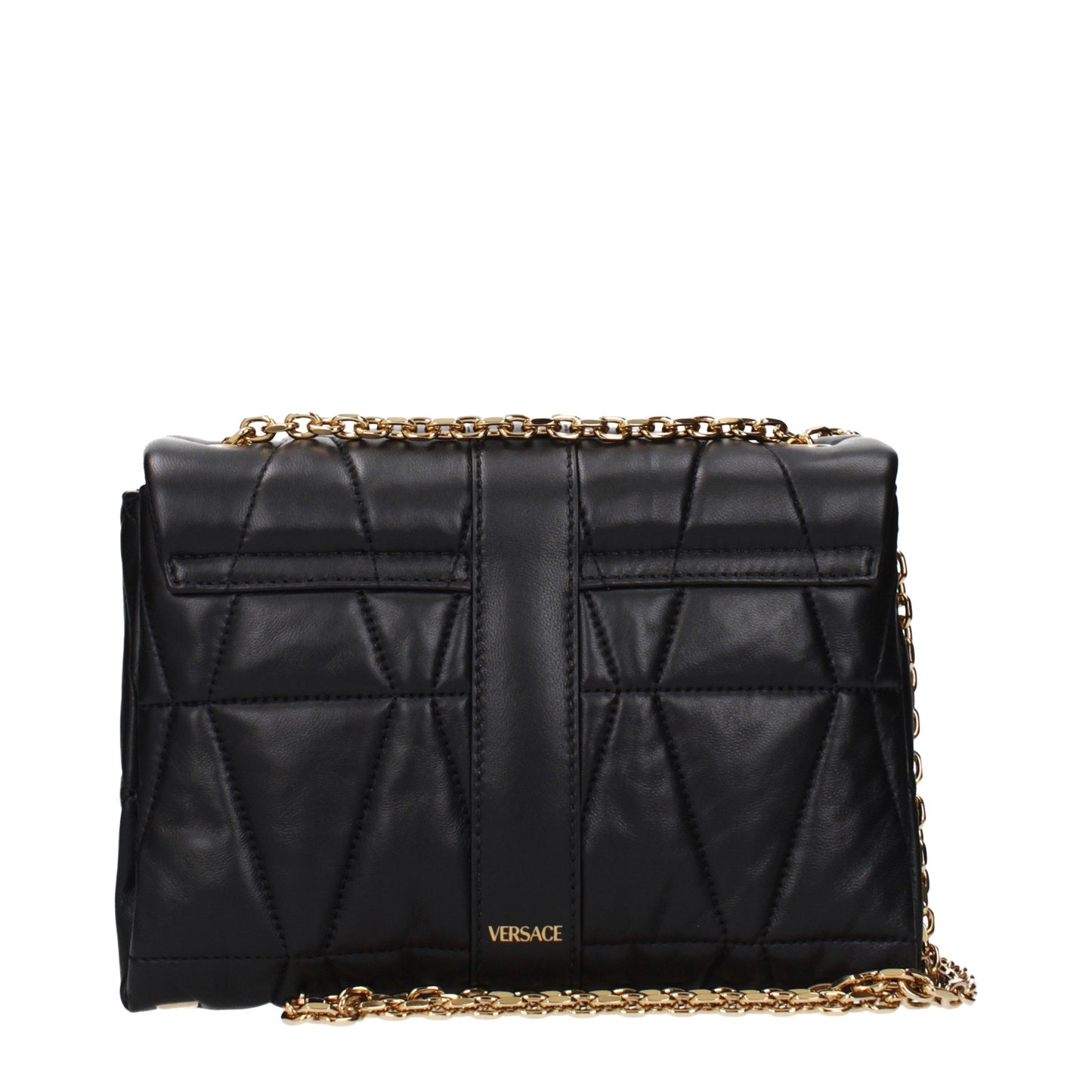 Bolso de hombro Versace de cuero negro