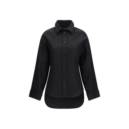 Camisa de algodón negra Balenciaga