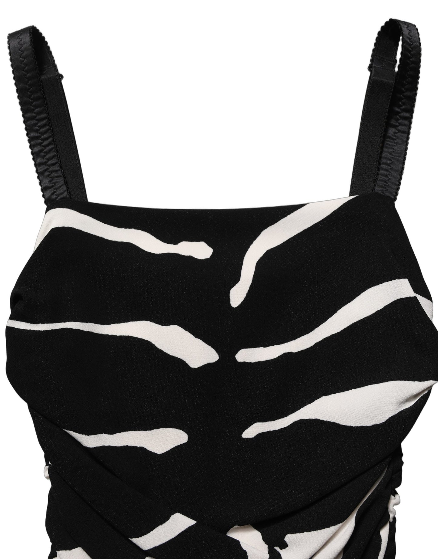 Robe mi-longue Dolce & Gabbana en cady zébré noir et blanc