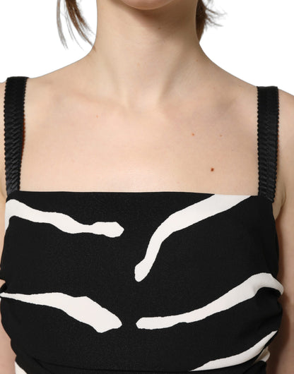 Robe mi-longue Dolce & Gabbana en cady zébré noir et blanc