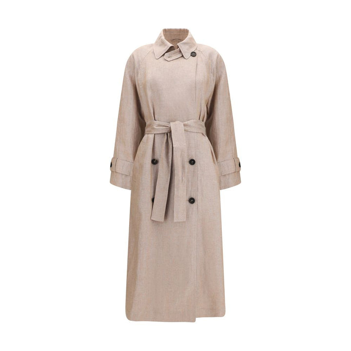 Brunello Cucinelli Multicolor Linen Trench Coat
