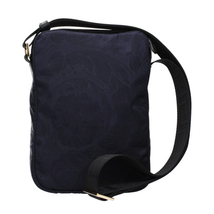 Bolso bandolera de tela azul de Versace