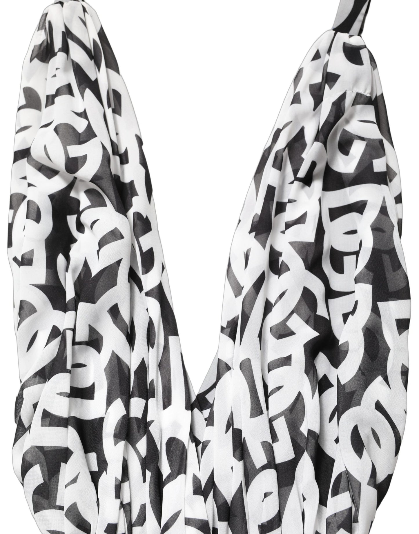Vestido largo sin mangas Dolce & Gabbana negro con logo blanco