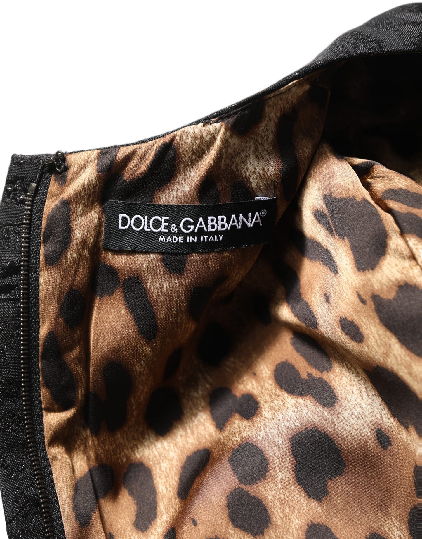 Robe évasée Dolce & Gabbana en jacquard floral noir