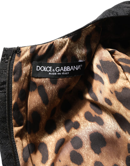 Robe évasée Dolce & Gabbana en jacquard floral noir