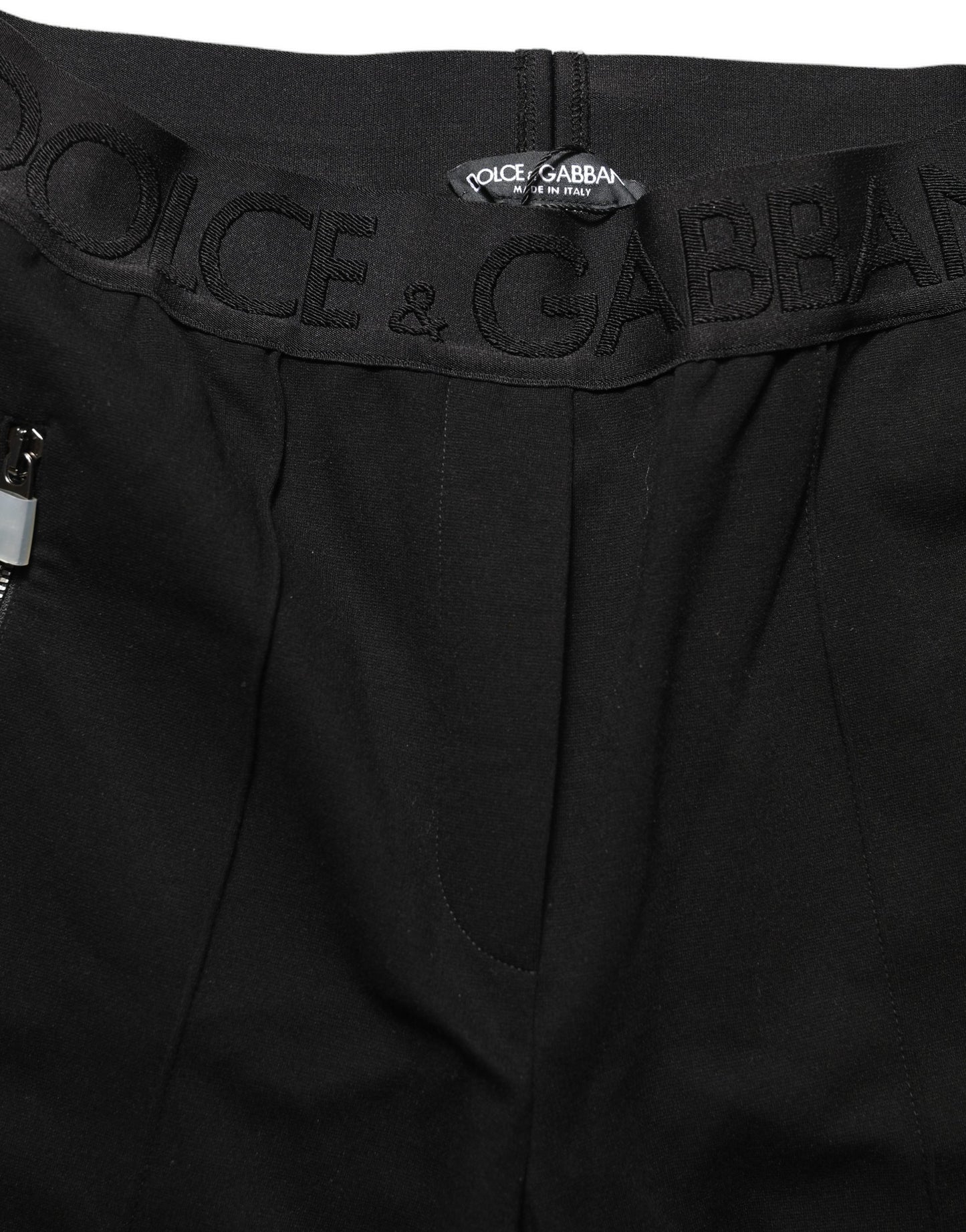 Pantalon slim taille mi-haute Dolce & Gabbana en viscose noire