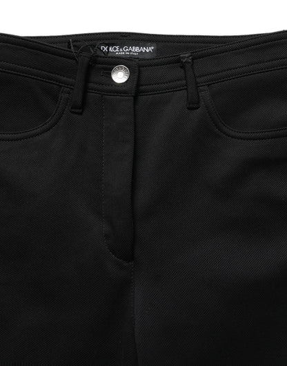 Pantalon moulant taille haute Dolce & Gabbana en nylon stretch noir