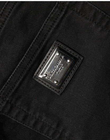 Jeans de mezclilla Dolce & Gabbana negros, de algodón, ajustados y de tiro alto