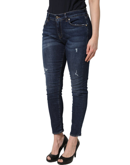 Vaqueros pitillo de algodón desgastados azules Dolce & Gabbana