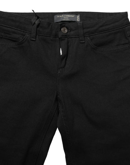 Dolce & Gabbana Vaqueros de Tela Vaquera Negros con Bordado Reina BONITA