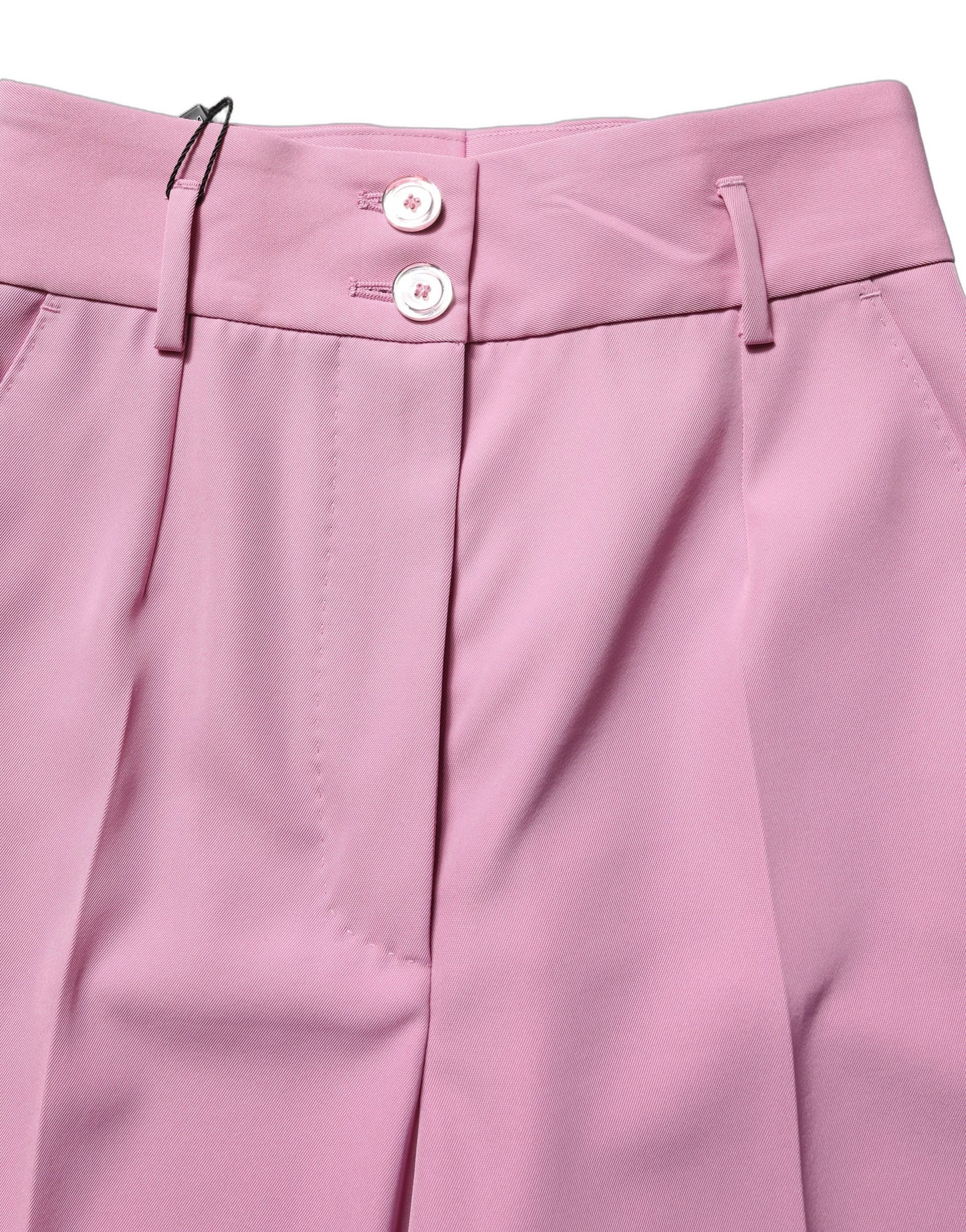 Pantalones de Poliéster de Talle Alto Rosa Dolce & Gabbana