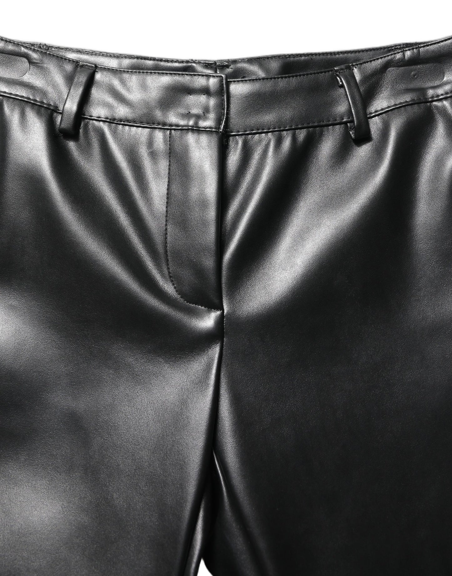Pantalon taille haute en similicuir noir Dolce & Gabbana
