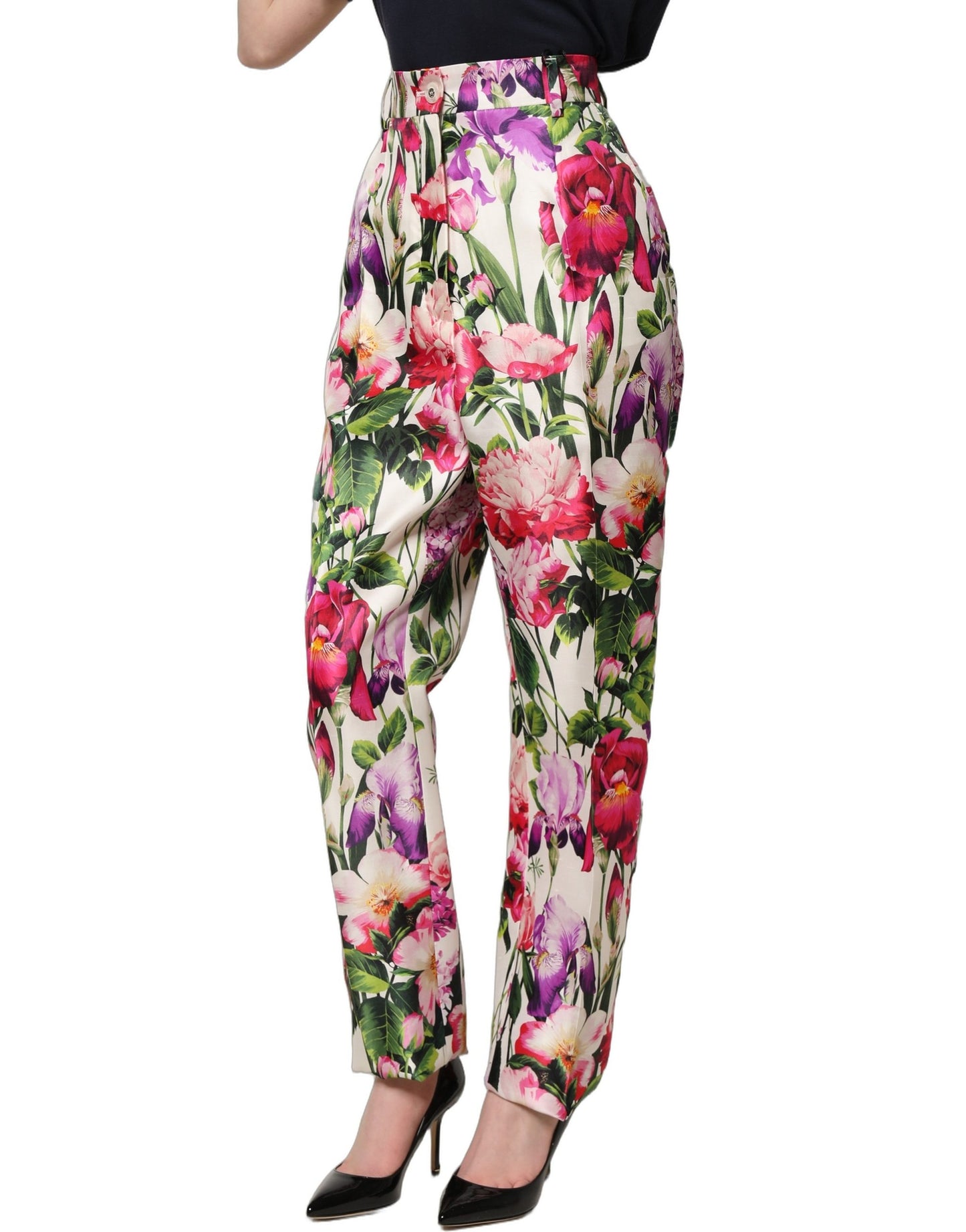 Pantalones pitillo con estampado floral multicolor de Dolce & Gabbana