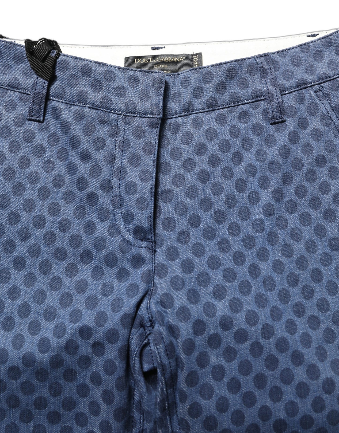 Jean Capri en jean slim Dolce & Gabbana bleu à pois