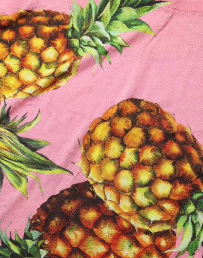 Débardeur sans manches col rond Dolce & Gabbana ananas rose