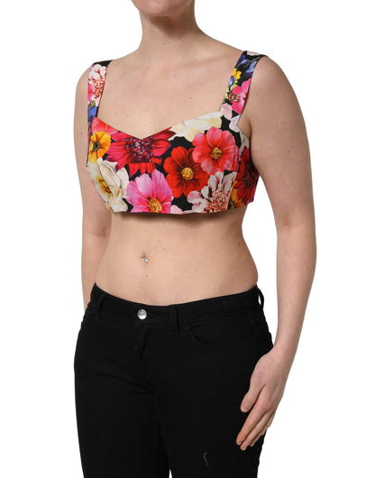 Débardeur bustier court Dolce & Gabbana multicolore à motif floral