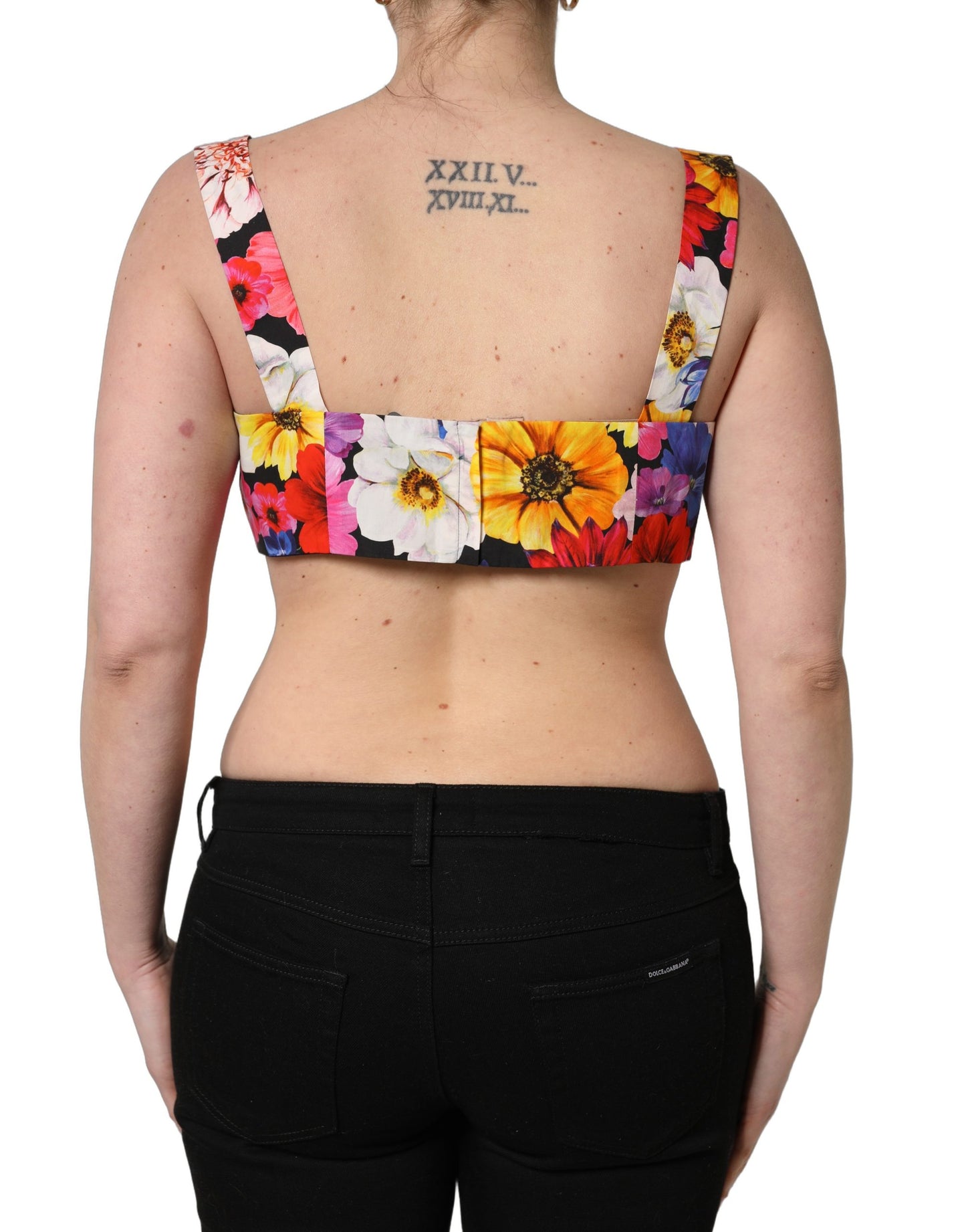 Débardeur bustier court Dolce & Gabbana multicolore à motif floral