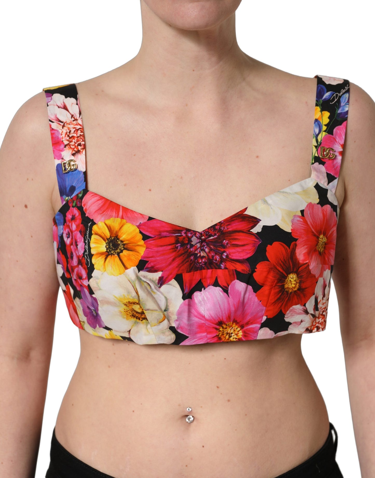 Débardeur bustier court Dolce & Gabbana multicolore à motif floral