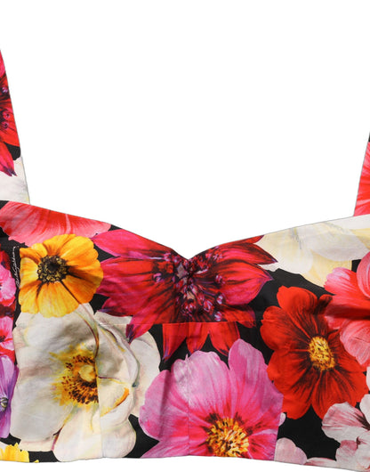 Débardeur bustier court Dolce & Gabbana multicolore à motif floral