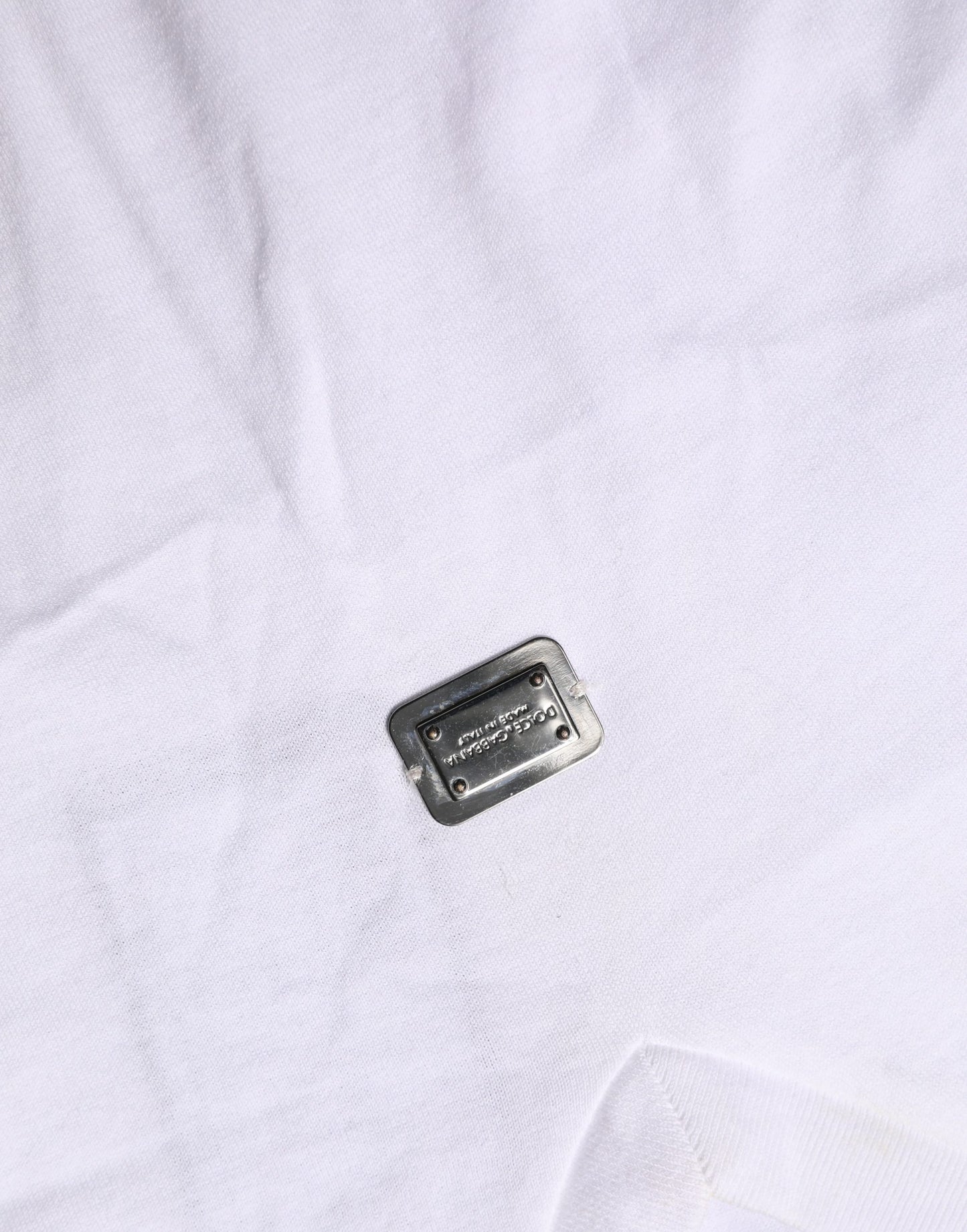 Top corto Dolce & Gabbana blanco con logo bordado y lazo en la cintura