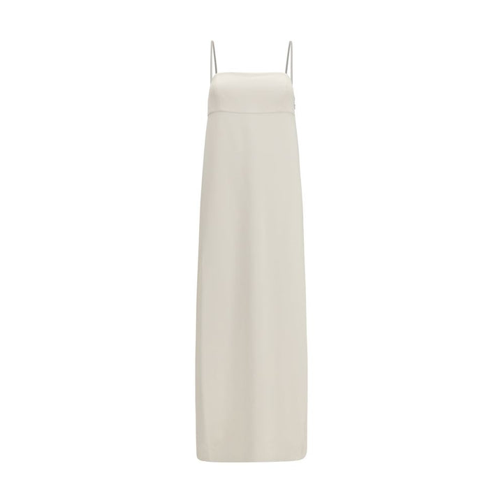 Vestido casual de acetato blanco Brunello Cucinelli