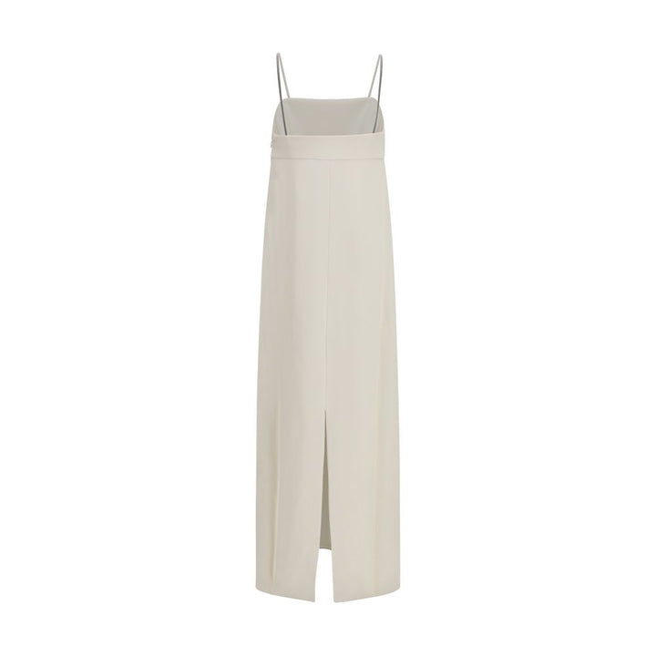 Vestido casual de acetato blanco Brunello Cucinelli