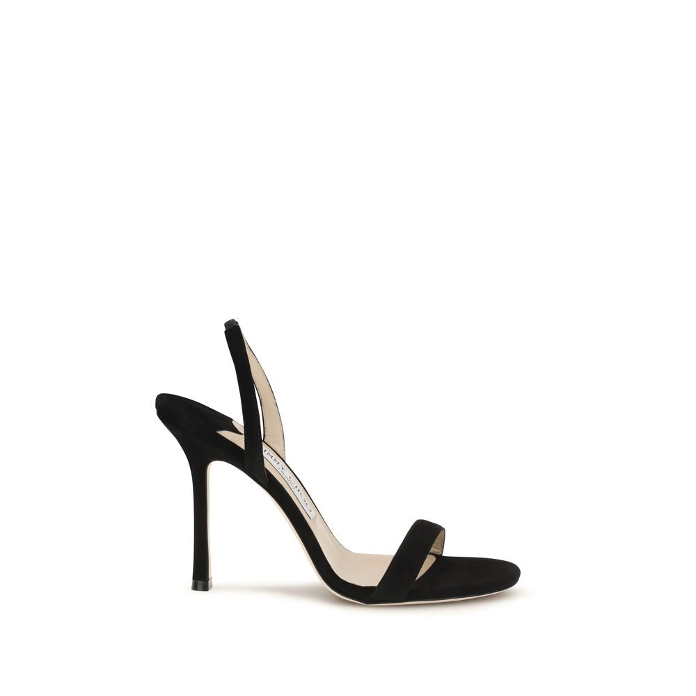 Sandales Jimmy Choo en cuir de veau noir Bos Taurus à talon aiguille