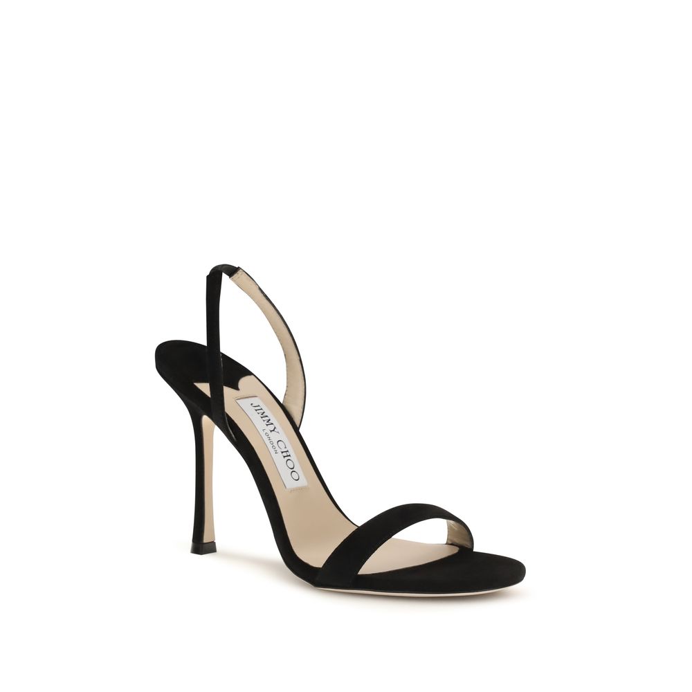 Sandales Jimmy Choo en cuir de veau noir Bos Taurus à talon aiguille