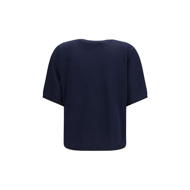 Brunello Cucinelli Blue Cashmere Sleeveles Sweater