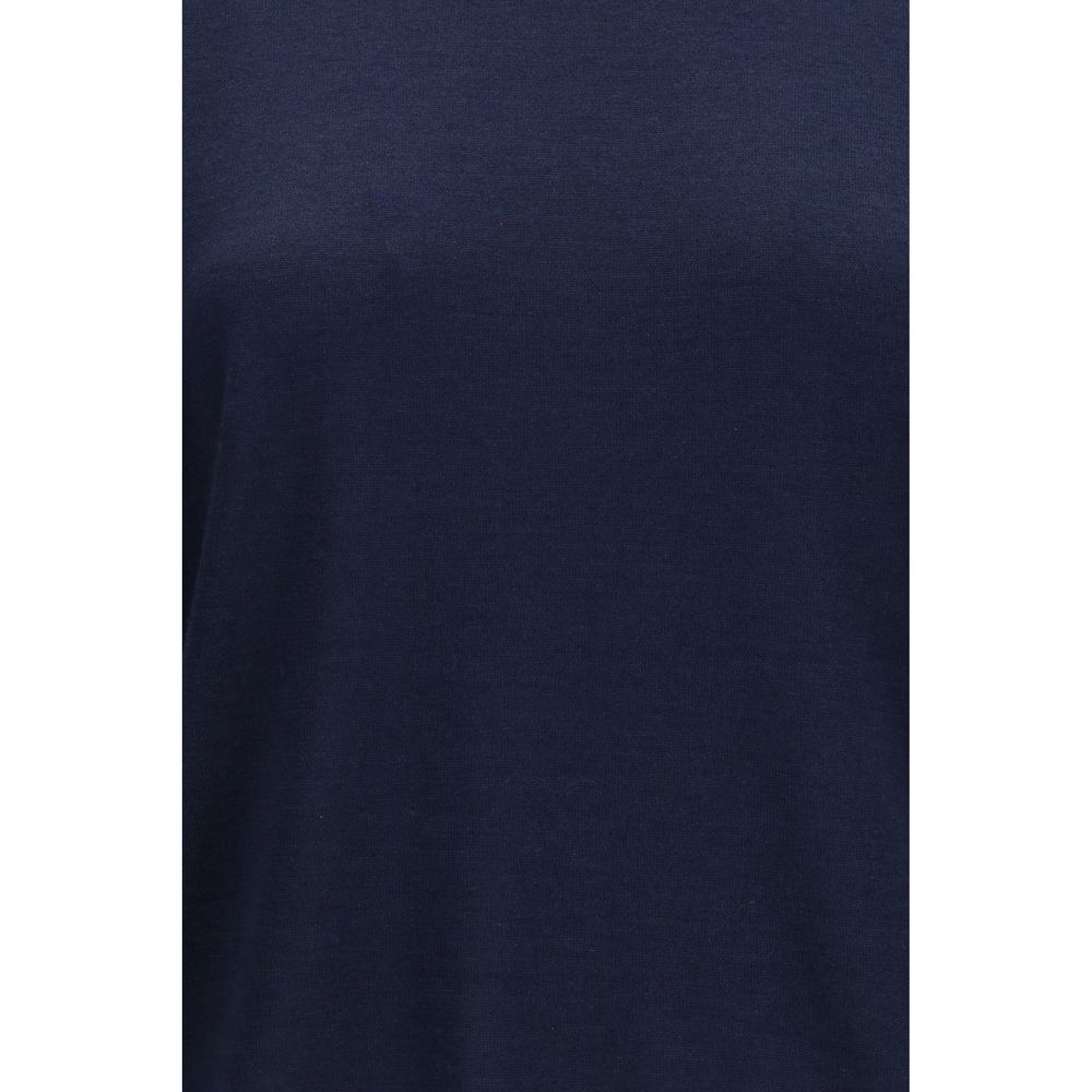 Pull sans manches en cachemire bleu Brunello Cucinelli