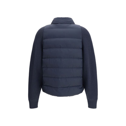 Brunello Cucinelli Blouson en polyester bleu