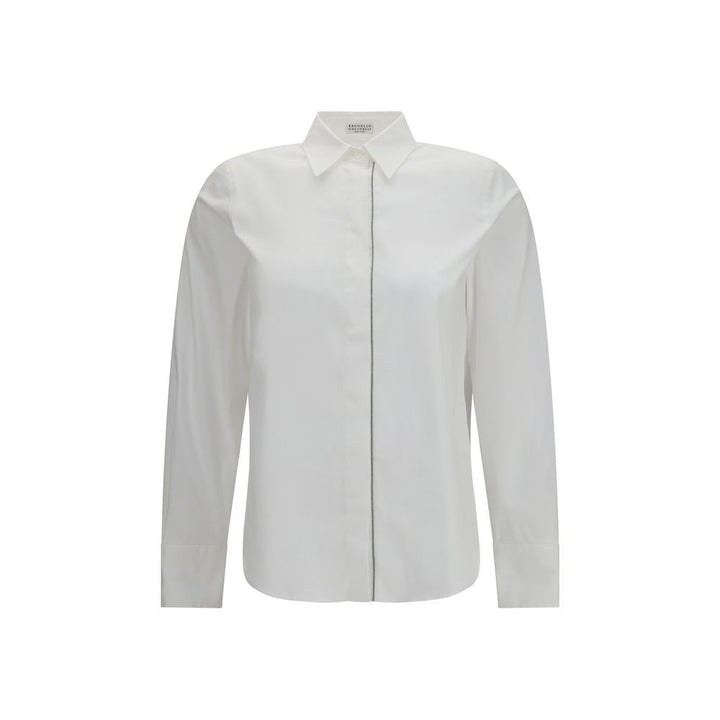 Camisa de vestir blanca de algodón Brunello Cucinelli