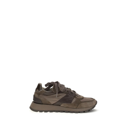 Baskets athlétiques Brunello Cucinelli en cuir de veau marron Bos Taurus